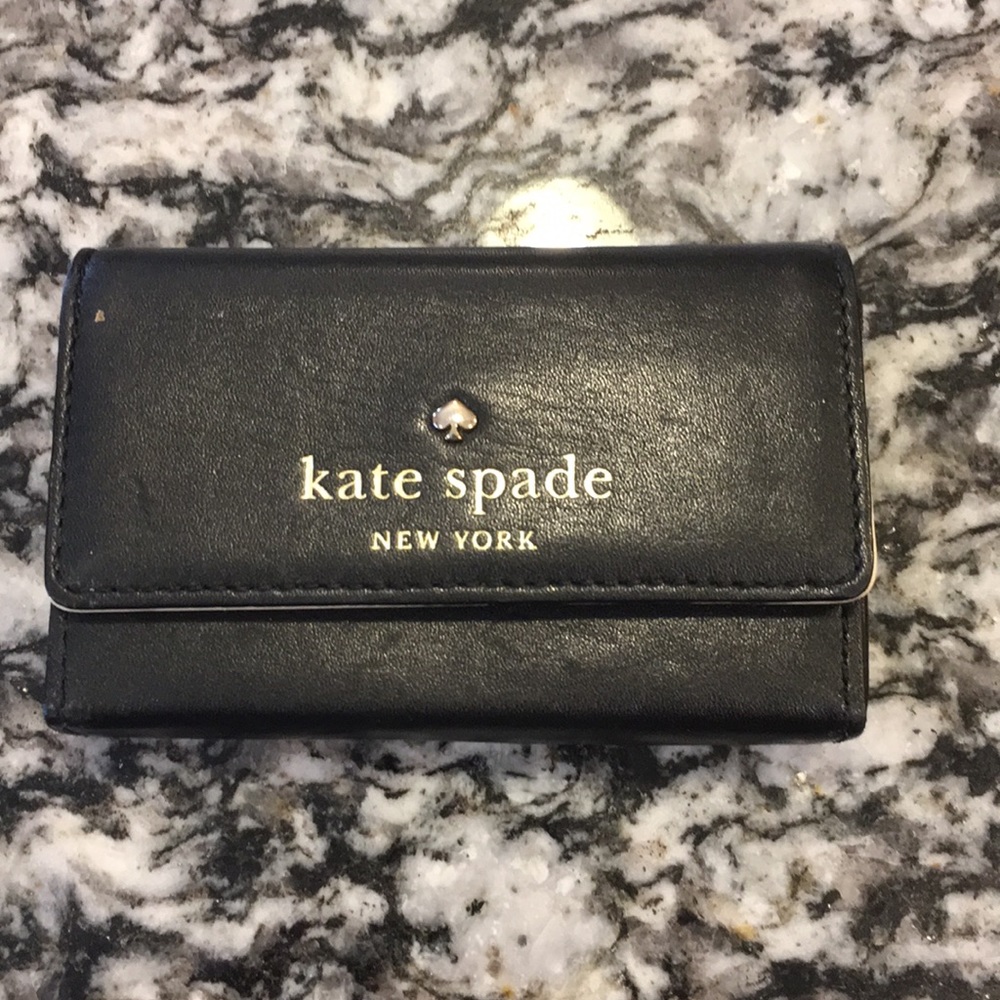 Kate Spade black leather card holder